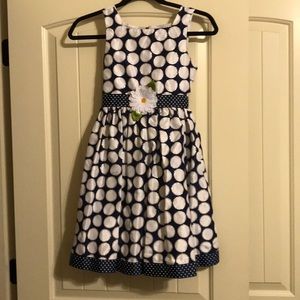 Blues and white girls dress